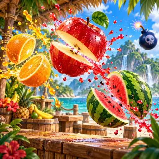 果汁飞切游戏画面